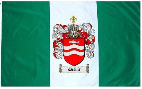 Decuir family crest coat of arms flag