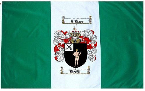 Deell family crest coat of arms flag