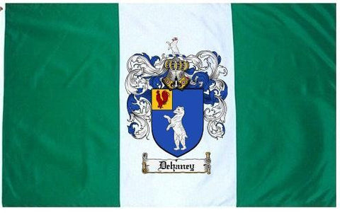 Dehaney family crest coat of arms flag