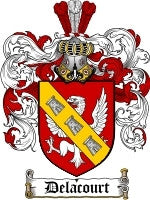 Delacourt coat of arms family crest download