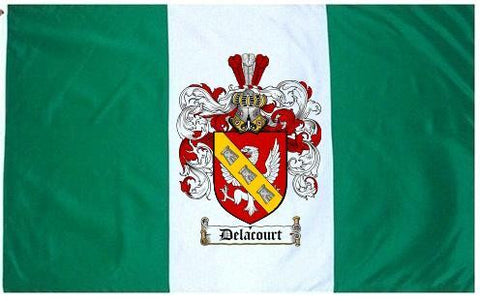 Delacourt family crest coat of arms flag