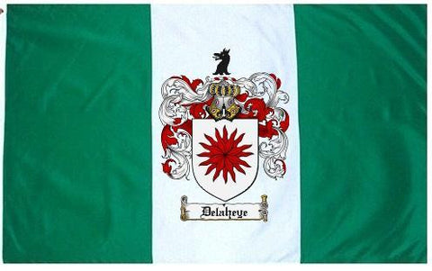 Delaheye family crest coat of arms flag