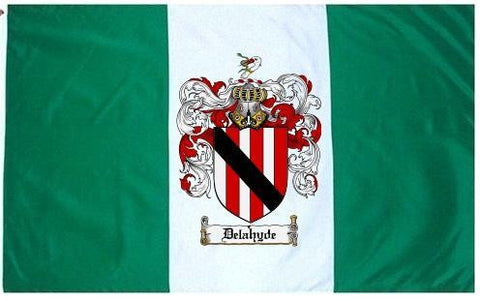 Delahyde family crest coat of arms flag
