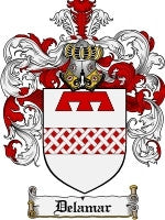 Delamar coat of arms family crest download