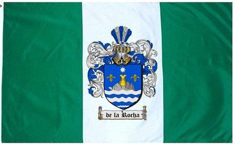 Delarocha family crest coat of arms flag