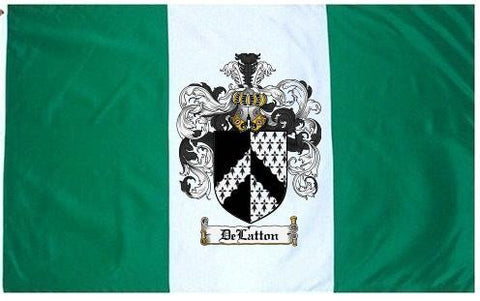 Delatton family crest coat of arms flag