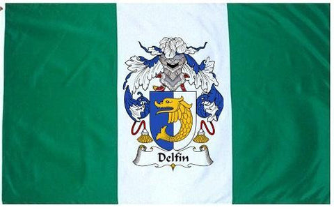 Delfin family crest coat of arms flag