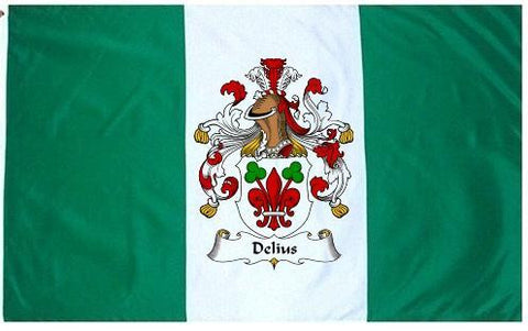 Delius family crest coat of arms flag