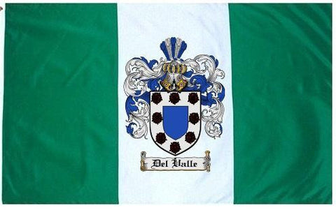 Delvalle family crest coat of arms flag