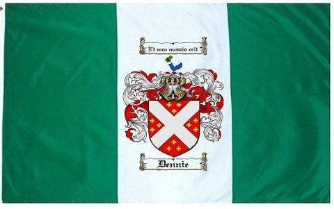 Dennie family crest coat of arms flag