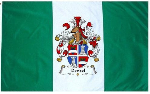 Denzel family crest coat of arms flag