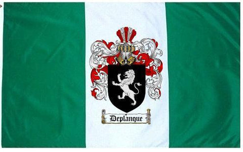 Deplanque family crest coat of arms flag