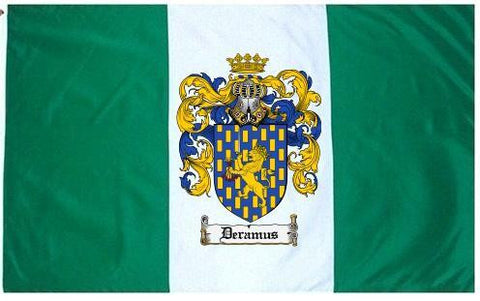 Deramus family crest coat of arms flag