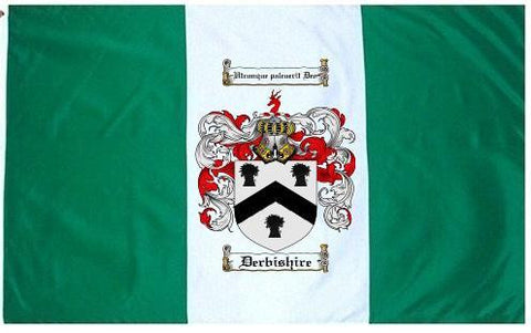 Derbishire family crest coat of arms flag