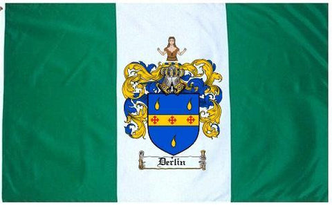 Derlin family crest coat of arms flag