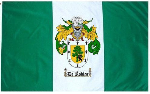 Derobles family crest coat of arms flag