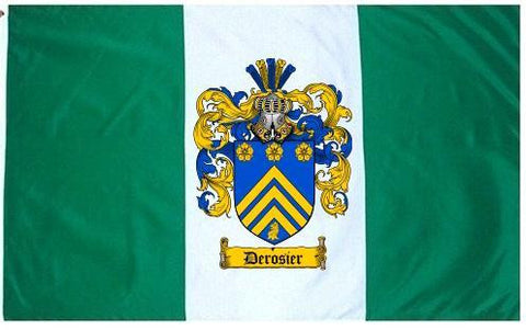 Derosier family crest coat of arms flag