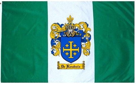 Deroubaix family crest coat of arms flag