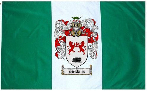 Deskins family crest coat of arms flag
