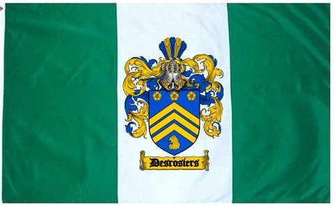 Desrosiers family crest coat of arms flag