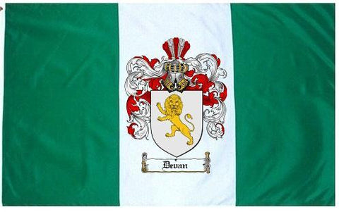 Devan family crest coat of arms flag