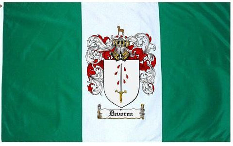 Devoren family crest coat of arms flag