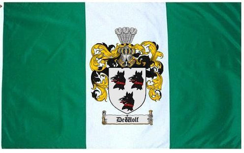 Dewolf family crest coat of arms flag