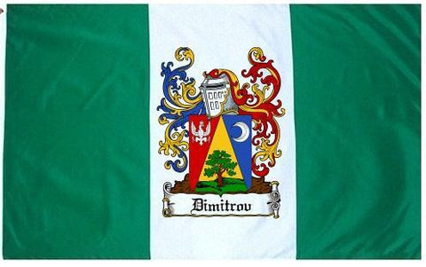 Dimitrov family crest coat of arms flag