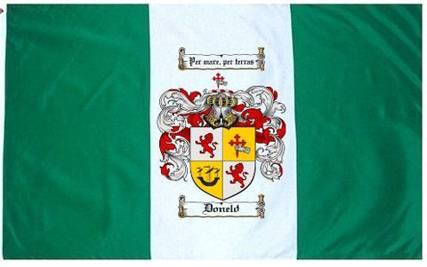 Doneld family crest coat of arms flag
