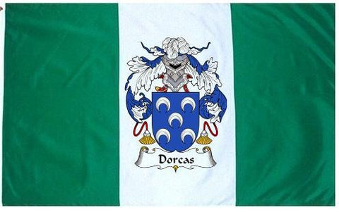 Dorcas family crest coat of arms flag