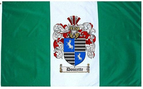 Doucette family crest coat of arms flag