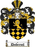 Dubreuil coat of arms family crest download