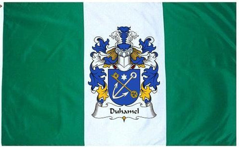 Duhamel family crest coat of arms flag