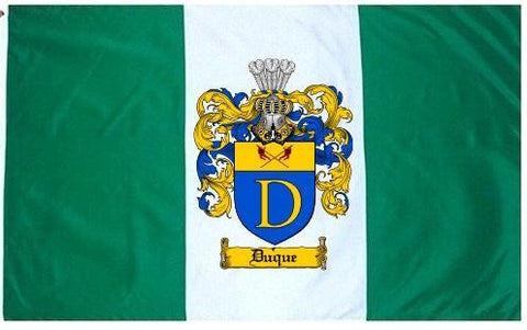 Duque family crest coat of arms flag