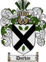 Durling Durkin family crest coat of arms emailed to you within 24 hours ...