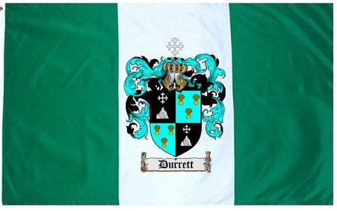 Durrett family crest coat of arms flag