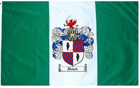 Dusek family crest coat of arms flag