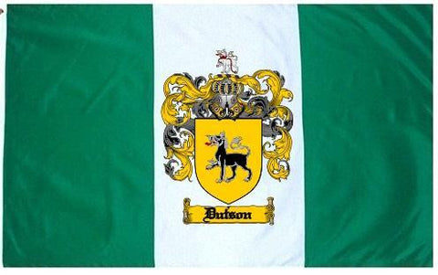 Dutson family crest coat of arms flag