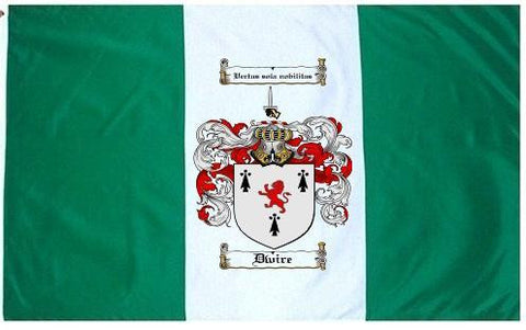 Dwire family crest coat of arms flag