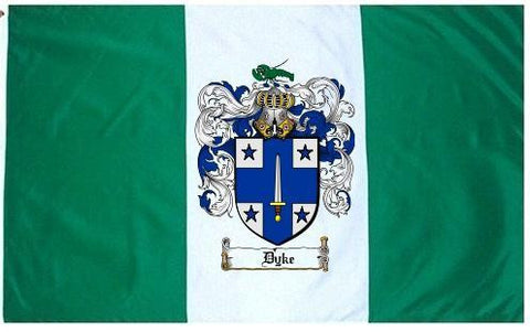 Dyke family crest coat of arms flag