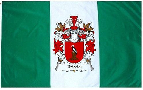 Dzieciol family crest coat of arms flag