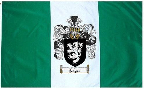 Eager family crest coat of arms flag