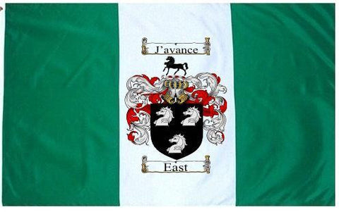 East family crest coat of arms flag