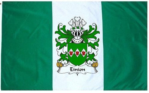 Einion family crest coat of arms flag