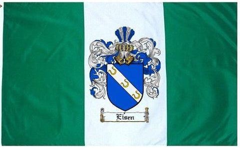 Eisen family crest coat of arms flag