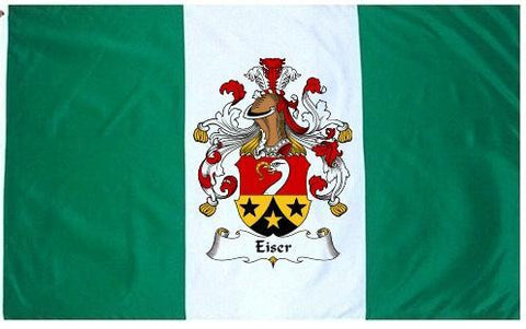 Eiser family crest coat of arms flag