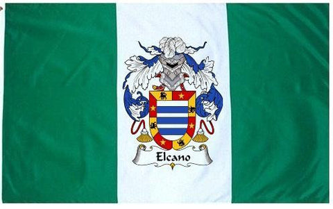 Elcano family crest coat of arms flag