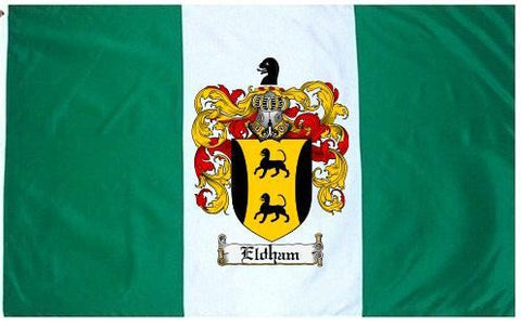 Eldham family crest coat of arms flag