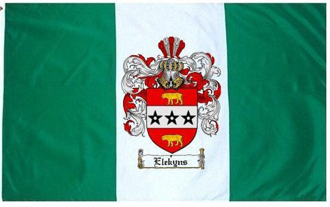 Elekyns family crest coat of arms flag