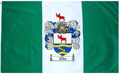 Elks family crest coat of arms flag